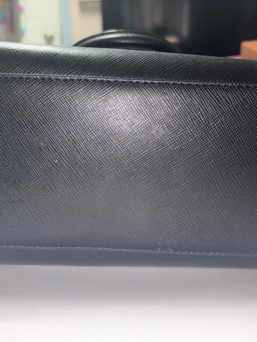 Kate Spade Staci Small Satchel- Black Saffiano Leather- Structured Bag w/Strap - Picture 3 of 4